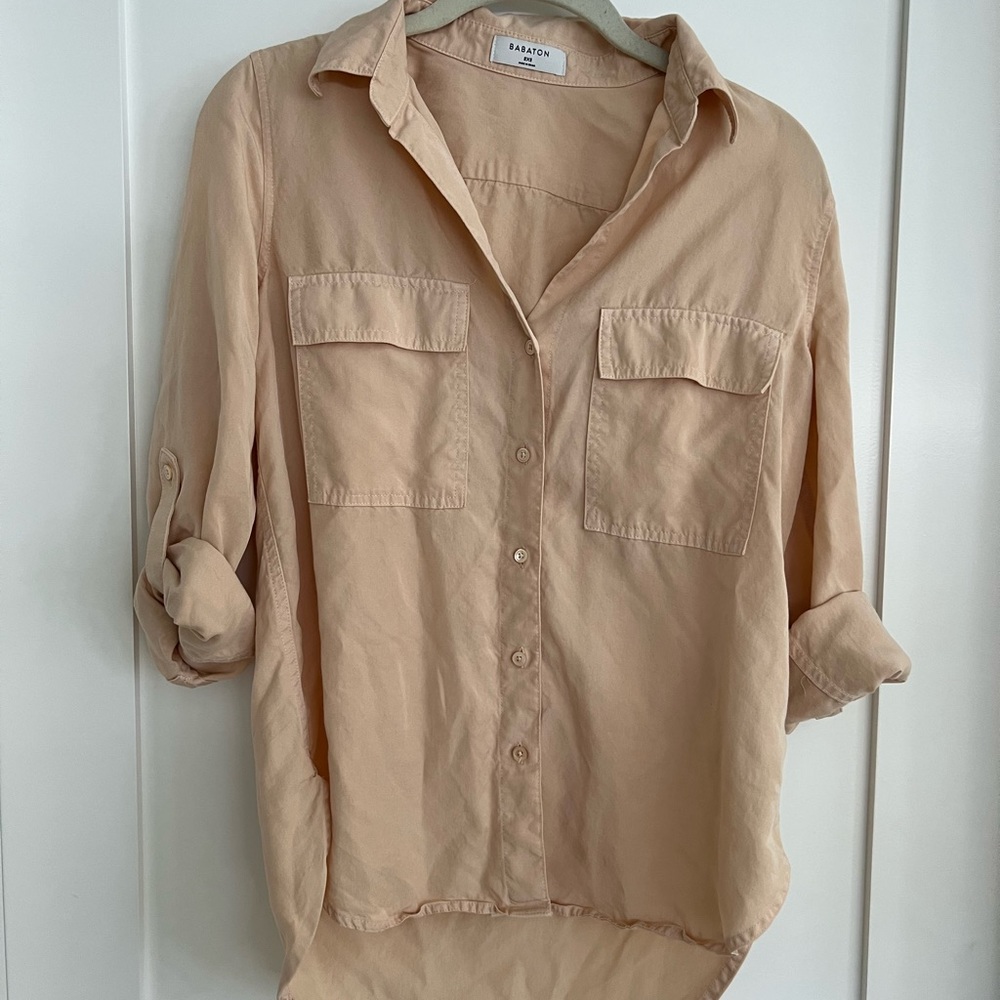 Aritzia Light Tan Button-Down Shirt